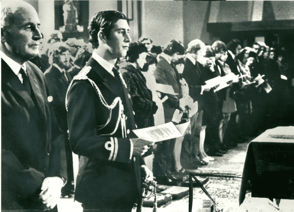 Sir Denis Blundell with Prince Charles