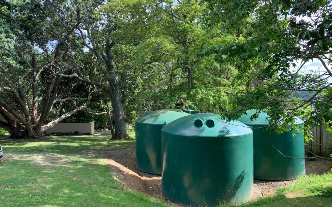rainwater reclamation tanks water the gardens